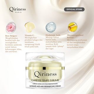 QIRINESS CARESSE TEMPS SUBLIME Ultimate Anti-Age Redensifying Cream 50ml | Krim Wajah Anti Aging