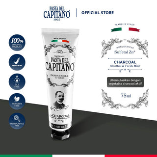[Bundle] Pasta del Capitano Whitening Line Toothpaste 75ml | Ox-Active - Baking Soda - Charcoal