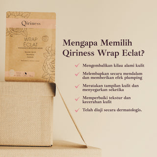 QIRINESS WRAP ÉCLAT Radiance Booster Mask 25g | Masker Premium untuk Melembapkan & Mencerahkan Wajah