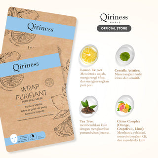 QIRINESS WRAP PURIFIANT Purifying Mask 25g | Masker Detox Wajah untuk Kulit Berminyak & Berjerawat