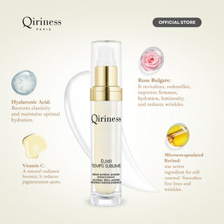 QIRINESS ELIXIR TEMPS SUBLIME Restructuring Essence 30ML | Essence Menyamarkan Kerutan & Garis Halus