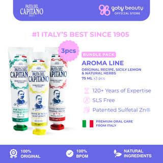 [Bundle] Pasta Del Capitano Toothpaste - Aroma Line Series | Herbs - Sicily Lemon - Original Recipe