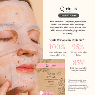 QIRINESS WRAP ÉCLAT Radiance Booster Mask 25g | Masker Premium untuk Melembapkan & Mencerahkan Wajah