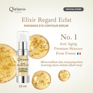 QIRINESS ELIXIR REGARD ECLAT Radiance Eye Contour Serum 15ml | Membantu Mencerahkan Kantung Mata