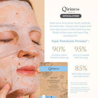QIRINESS WRAP PURIFIANT Purifying Mask 25g | Masker Detox Wajah untuk Kulit Berminyak & Berjerawat