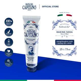[Bundle] Pasta del Capitano Whitening Line Toothpaste 75ml | Ox-Active - Baking Soda - Charcoal