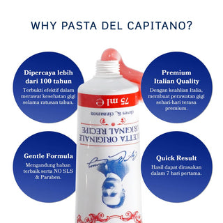 [Bundle] Pasta del Capitano Whitening Line Toothpaste 75ml | Ox-Active - Baking Soda - Charcoal
