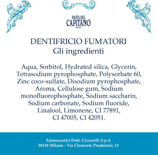 Pasta del Capitano 1905 Toothpaste - Fumatori Smokers (NEW ARRIVAL)